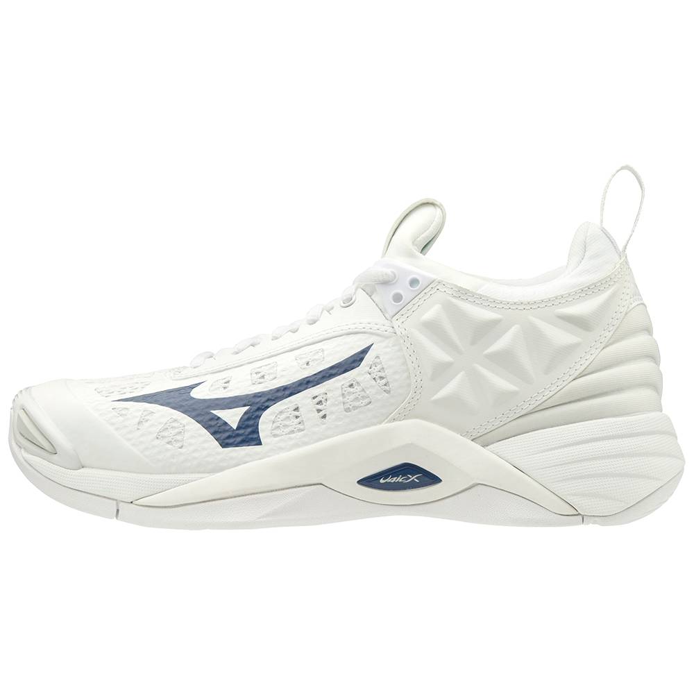 Damske Volejbalove Tenisky Mizuno Wave Momentum Biele/Námornícka Modrá Vypredaj CSIB26457